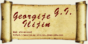 Georgije Ilijin vizit kartica